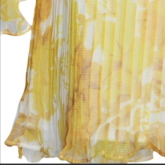 Anthropologie x La Maison Talulah Sunshine XL Yellow 1-Shoulder Floral Toga Mini - Picture 5 of 16